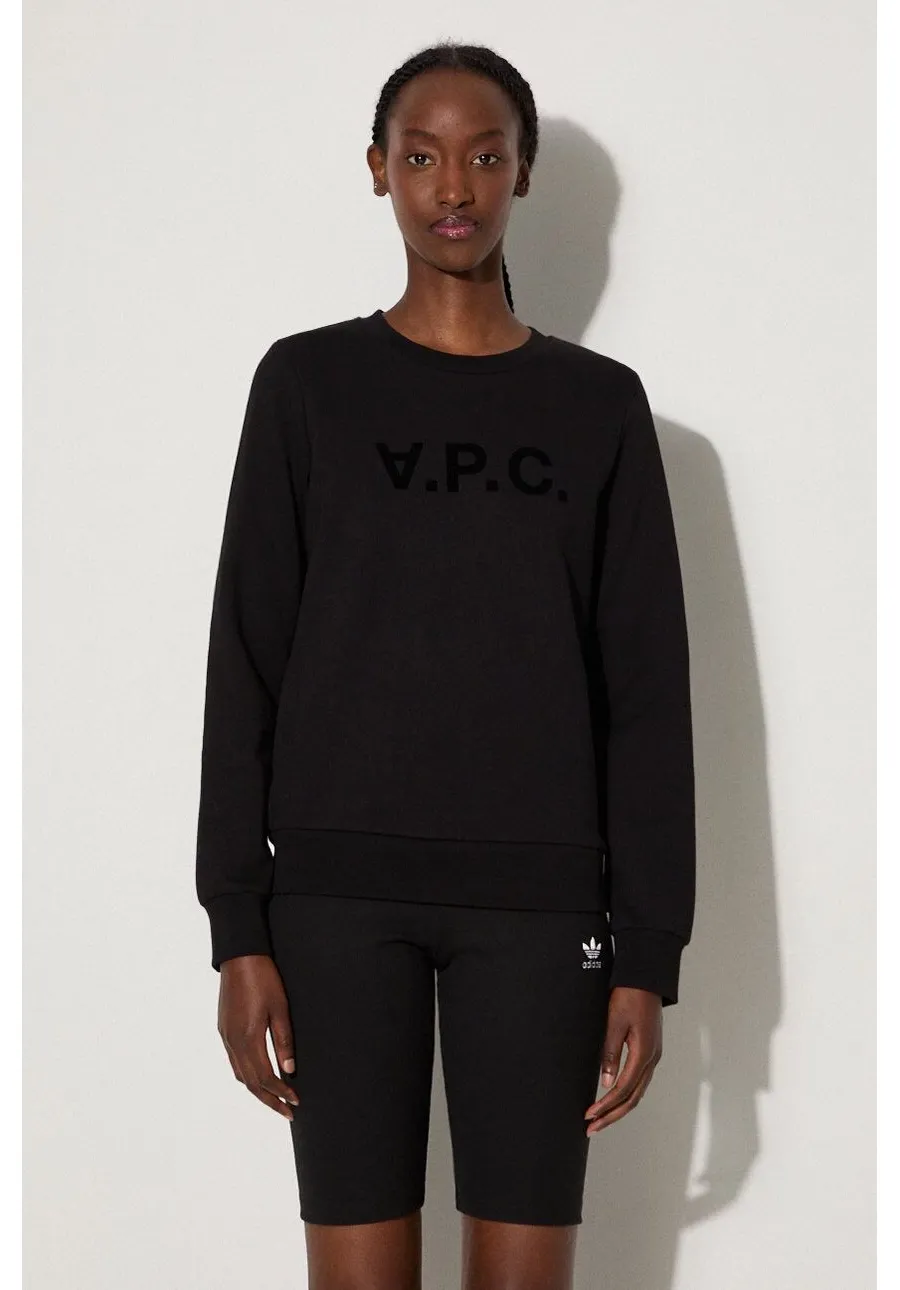 obrazek 1 A.P.C. bluza bawełniana Sweat Viva damska kolor czarny