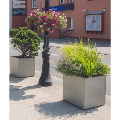 Zdjęcie 75x75x75 cm CT - Donica betonowa w kształcie kwadratu (biała)