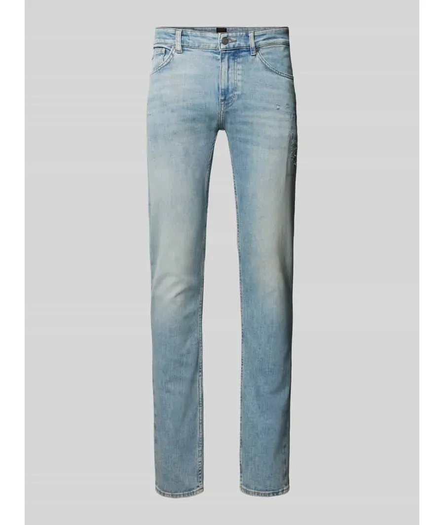 obrazek 1 Jeansy o kroju slim fit z przetarciami model ‘Delaware’