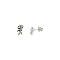 Picture Beautiful shiny and zircon children's earrings, dimensions 8x5mm.