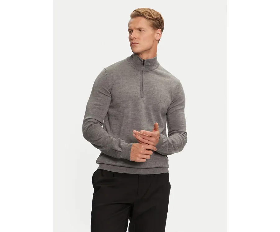 obrazek 1 Hugo Sweter San Quirin-M 50474175 Szary Regular Fit HUGO