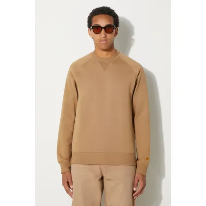 Zdjęcie Carhartt WIP bluza Chase Sweat męska kolor beżowy gładka I033660.2GQXX