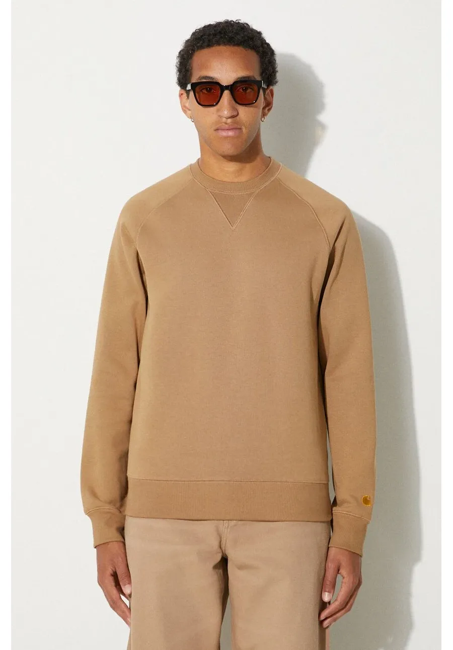 obrazek 1 Carhartt WIP bluza Chase Sweat męska kolor beżowy gładka I033660.2GQXX