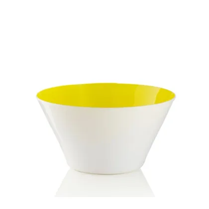 Zdjęcie Prestiżowa miska w kolorze bieli z żółtym środkiem włoskie szkło Murano