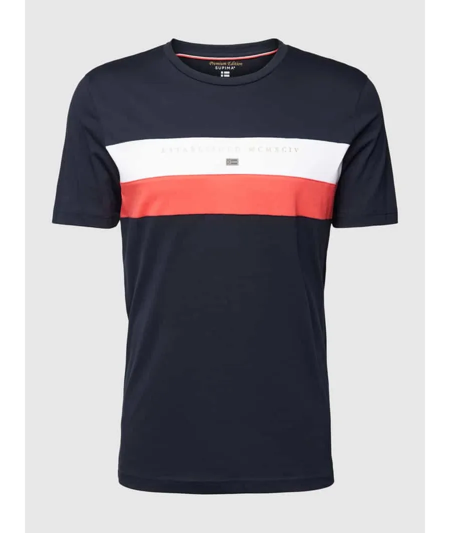 obrazek 1 T-shirt z paskami w kontrastowym kolorze