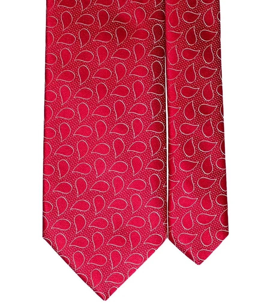 obrazek 2 Elegancki krawat z jedwabiu w kolorze czerownym AN5166