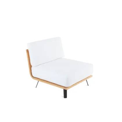 Zdjęcie Stylowa sofa – moduł środkowy wykonany z drewna tekowego do ogrodu i na taras
