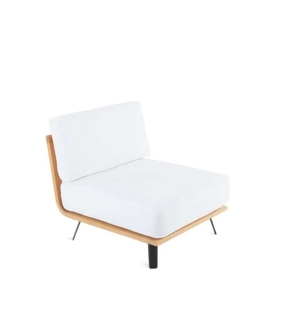 obrazek 1 Stylowa sofa – moduł środkowy wykonany z drewna tekowego do ogrodu i na taras