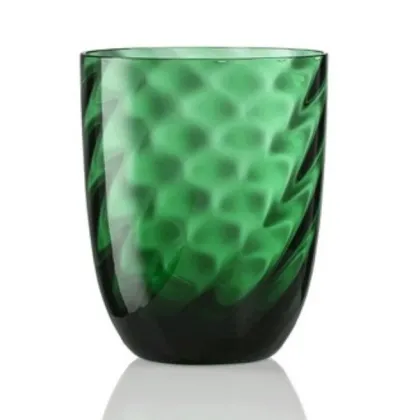 Zdjęcie Luksusowa szklanka do wody w kolorze zieleni ze szkła Murano