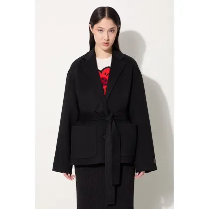 Zdjęcie Kenzo kurtka wełniana Double Face Workwear Jacket kolor czarny przejściowa FE62VE2559WA.99