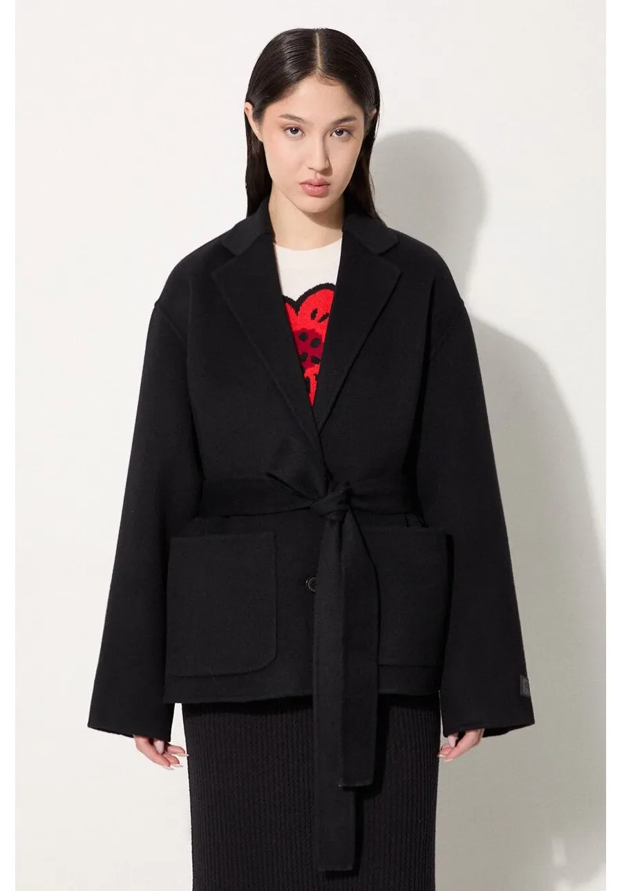 obrazek 1 Kenzo kurtka wełniana Double Face Workwear Jacket kolor czarny przejściowa FE62VE2559WA.99