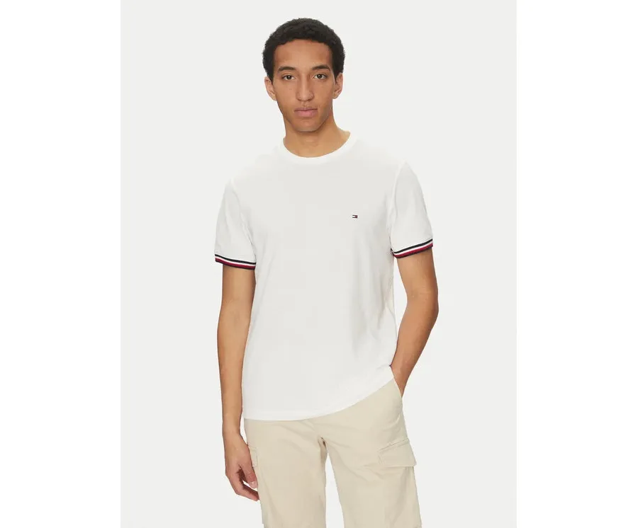 obrazek 1 Tommy Hilfiger T-Shirt Global Stripe MW0MW38630 Biały Regular Fit