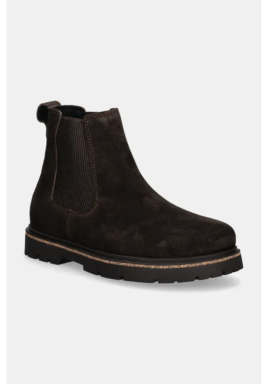 obrazek 1 Birkenstock sztyblety zamszowe Highwood damskie kolor brązowy na płaskim obcasie 1025756