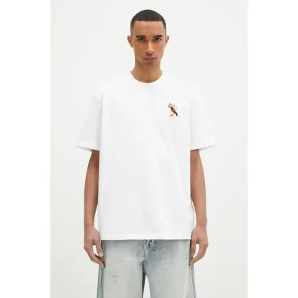 Zdjęcie JW Anderson t-shirt bawełniany Puffin Embroidery T-Shirt kolor biały z aplikacją JT0249.PG1606.001