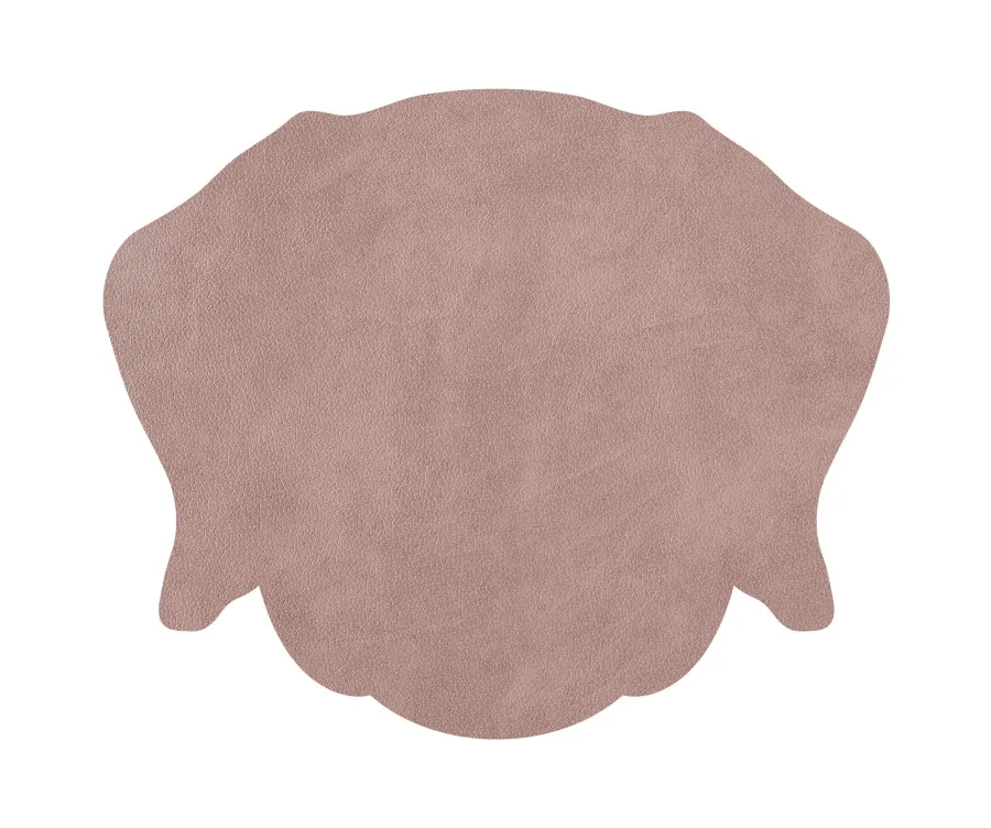 obrazek 3 Elegancka skórzana podkładka na stół w kształcie głowy psa w kolorze perłowym i popielatego różu