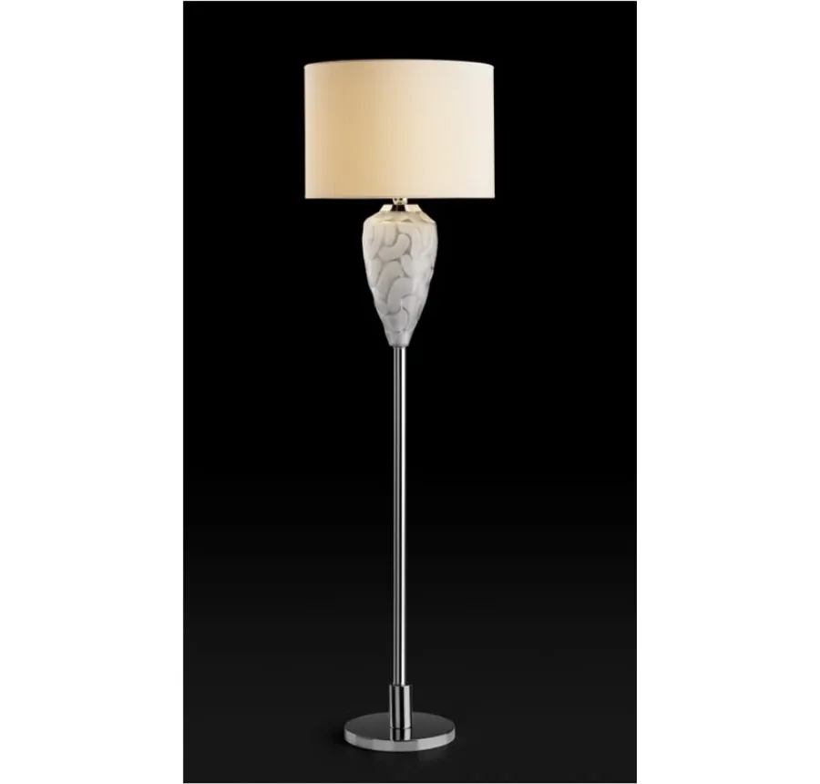 obrazek 1 Stylowa lampa stojąca z włoskiego kryształu z abażurem z tkaniny – Il Paralume Marina
