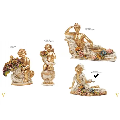 Zdjęcie Ceramiczny, siedzący chłopiec z rybą - Valle d'oro Patchi