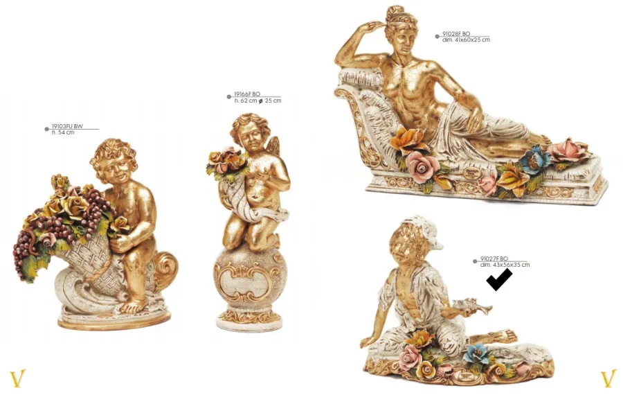 obrazek 1 Ceramiczny, siedzący chłopiec z rybą - Valle d'oro Patchi