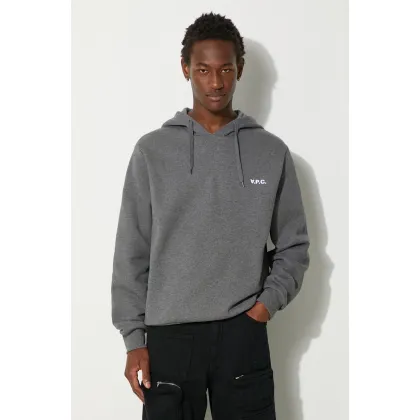 Zdjęcie A.P.C. bluza bawełniana Boxy Petit Vpc męska kolor szary z kapturem melanżowa COHBR-H27917
