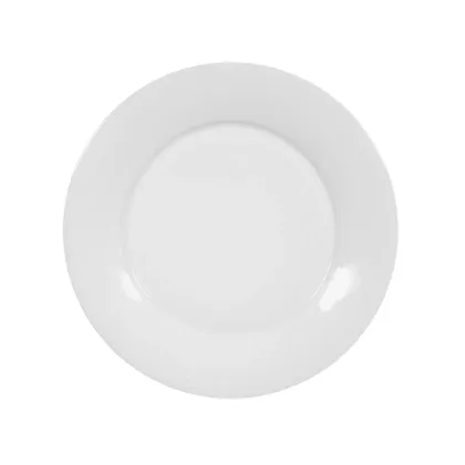 Zdjęcie Biały okrągły 18,5-centymetrowy talerz w stylu nowoczesnym – Tettau