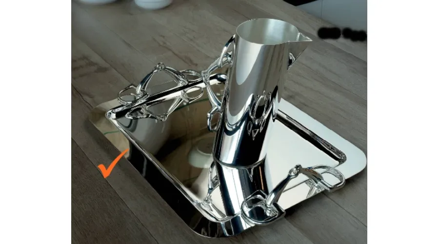 obrazek 1 Gustowna taca z mosiądzu posrebrzanego