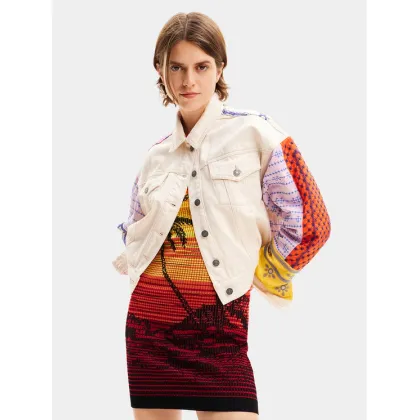 Zdjęcie Desigual Kurtka jeansowa Julie 24SWED02 Écru Regular Fit