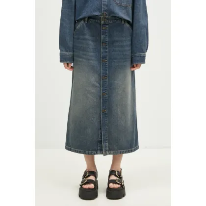 Zdjęcie Carhartt WIP spódnica jeansowa Marvin Skirt kolor niebieski midi prosta I034647.014Q