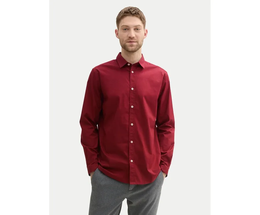 obrazek 1 Tom Tailor Koszula 1037435 Bordowy Regular Fit