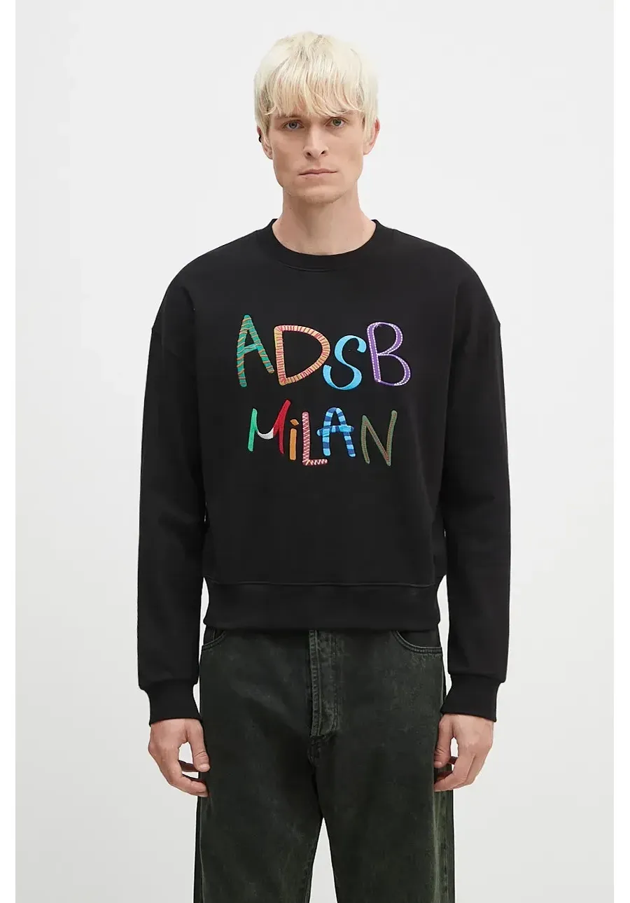 obrazek 1 Andersson Bell bluza bawełniana Milan Embroidery Sweatshirt kolor czarny z aplikacją atb1149u