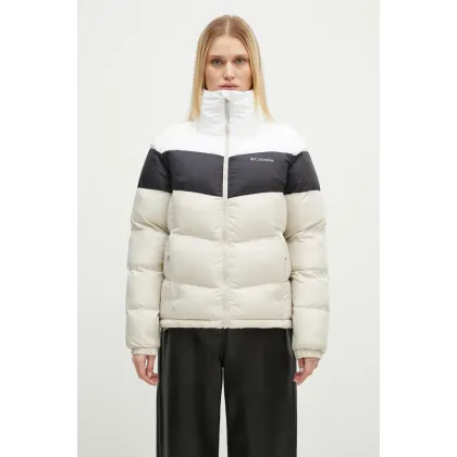 Zdjęcie Columbia kurtka Puffect Colorblock damska kolor beżowy zimowa 2088481