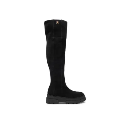 Zdjęcie Tommy Hilfiger Muszkieterki Suede Over-The-Knee Boot FW0FW08159 Czarny