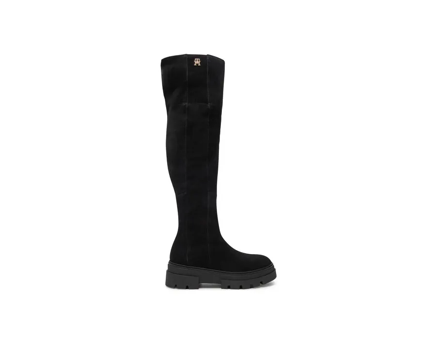 obrazek 1 Tommy Hilfiger Muszkieterki Suede Over-The-Knee Boot FW0FW08159 Czarny