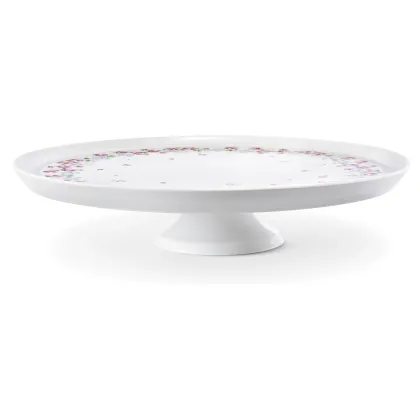 Zdjęcie Stylowa porcelanowa patera na ciasto na nóżce z kolekcji RoseLine - Leander