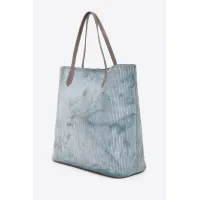 Picture Stylish blue shopper bag made of leather - Terrida