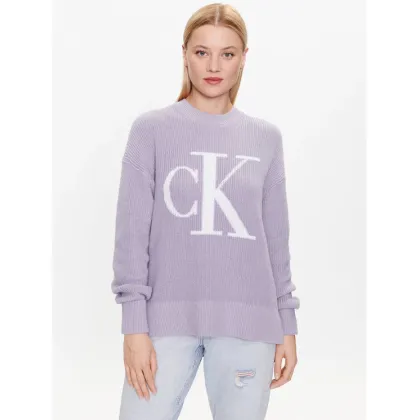 Zdjęcie Calvin Klein Jeans Sweter J20J221347 Fioletowy Regular Fit