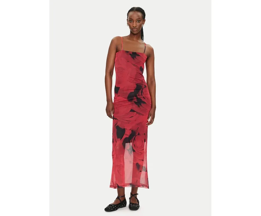 obrazek 1 Noisy May Sukienka letnia Rosa 27033451 Czerwony Slim Fit