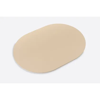 Picture Exclusive double-sided leather placemat for a table or desk in cappucino beige and white - for the office