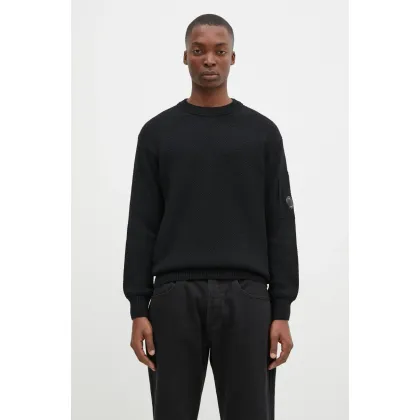 Zdjęcie C.P. Company sweter wełniany Knitwear Crew Neck In Re-Wool męski kolor czarny 17CMKN228A006595A