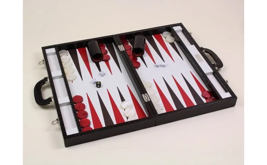 obrazek 2 Ciemnobrązowy komplet do rozgrywki w Backgammon