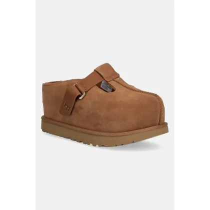 Zdjęcie UGG klapki Goldenstar Hi Clog damskie kolor brązowy na platformie 1167550-CHE
