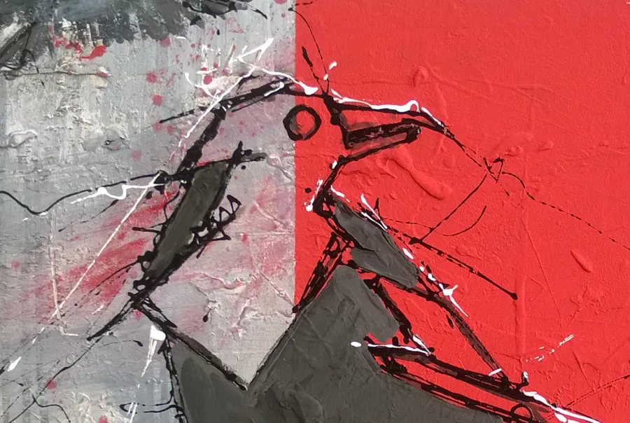 obrazek 3 Krzysztof Trzaska, obraz Pejzaż zimowy z ptakami z cyklu Polskie pejzaże, akryl/płótno, 95x135, 2016