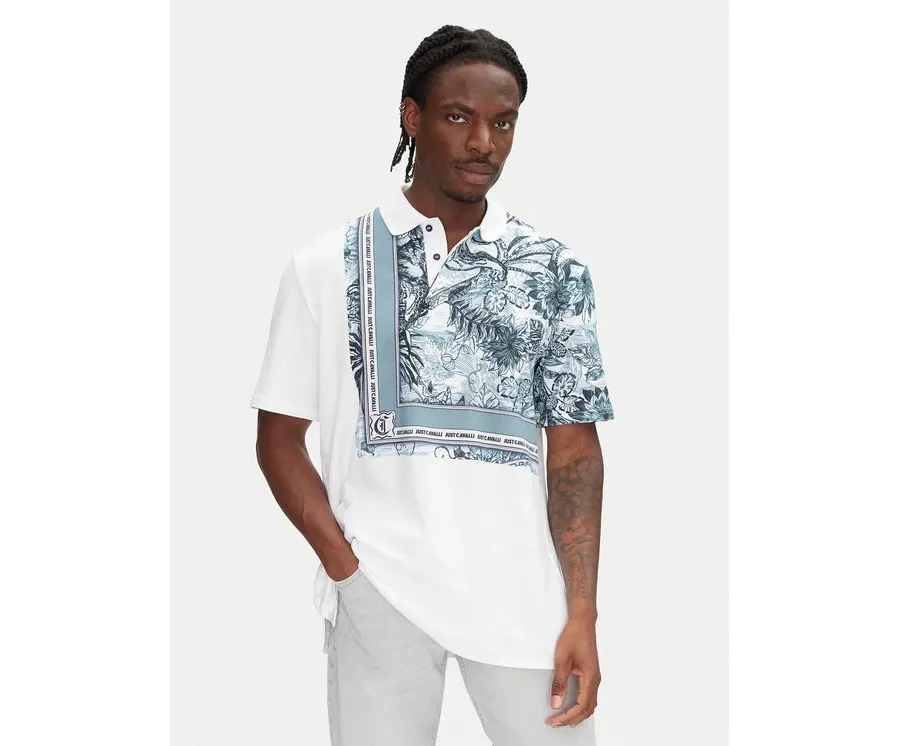 obrazek 1 Just Cavalli Polo 78OAGE15 Niebieski Regular Fit