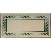 Picture Garden table top made of volcanic stone with a geometric decorative motif - Ceramiche Valchida
