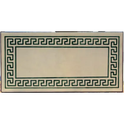 Zdjęcie Blat stołu ogrodowego wykonany z kamienia wulkanicznego z geometrycznym ozdobnym motywem – Ceramiche Valchida