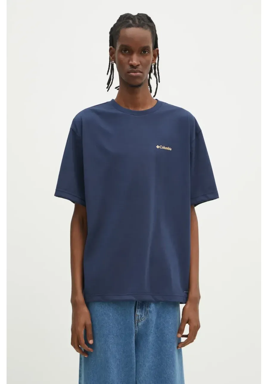 obrazek 1 Columbia t-shirt sportowy Cedar Trail męski kolor granatowy z nadrukiem 2120381