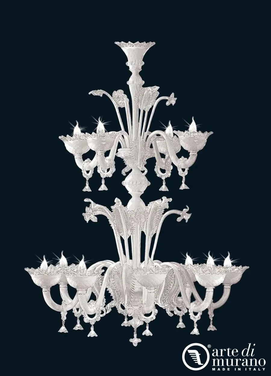 obrazek 1 Ekskluzywny wenecki żyrandol na 12 żarówek ze szkła Murano