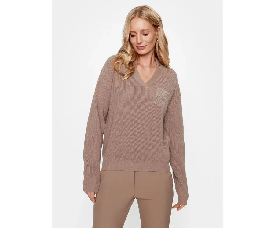 obrazek 1 Peserico Sweter S99005F12 Beżowy Regular Fit