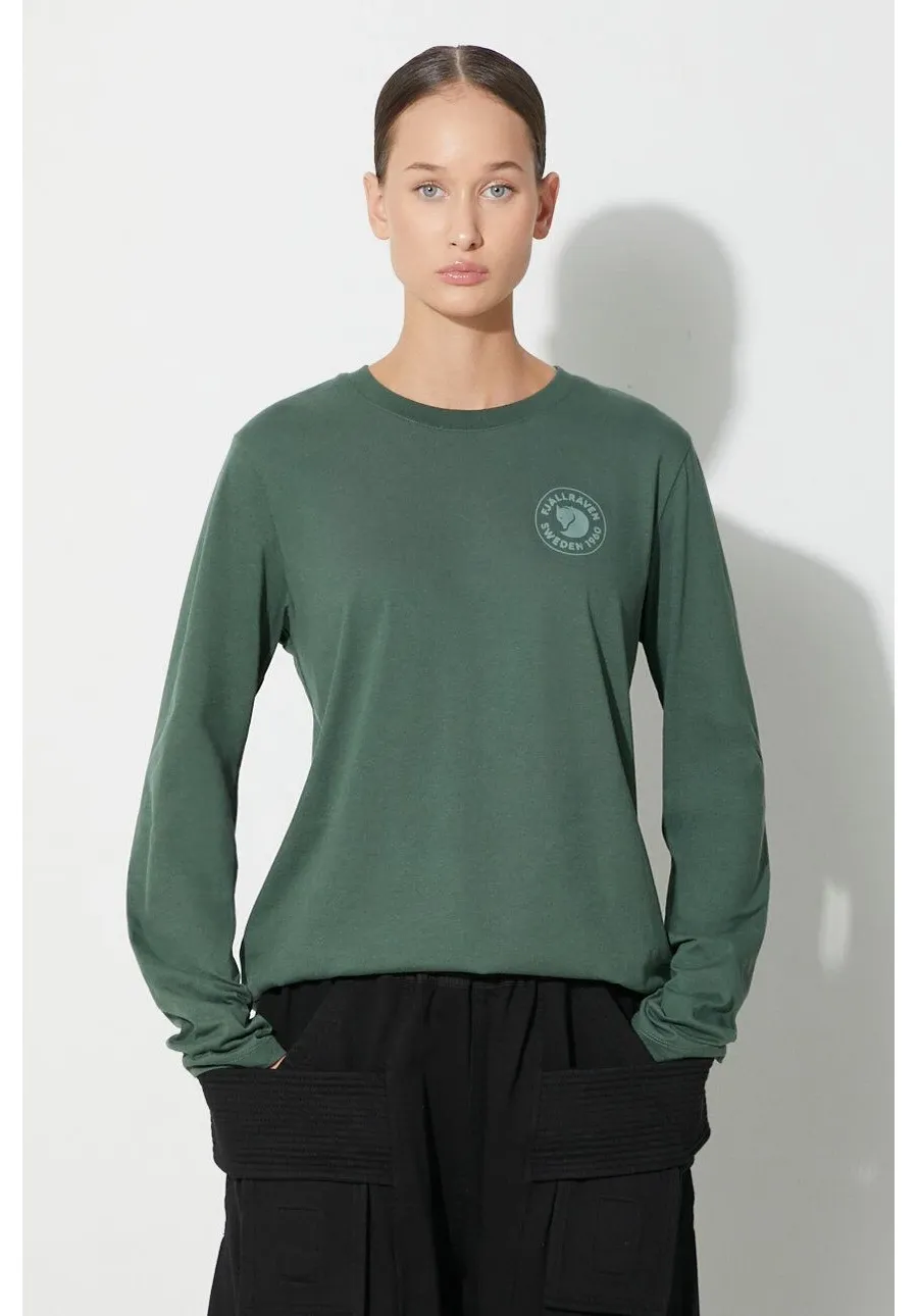 obrazek 1 Fjallraven longsleeve bawełniany 1960 Logo kolor zielony