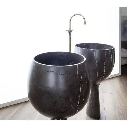 Zdjęcie Marmurowa umywalka w stylu nowoczesnym do stylowej łazienki - Kreoo