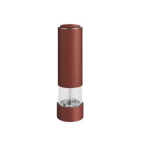 Picture Elegant salt and pepper grinder Ø5xH17 cm with burgundy leather elements